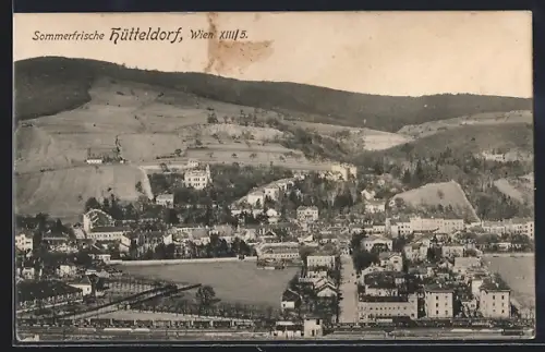 AK Wien, Hütteldorf, Teilansicht mit Strassenpartie