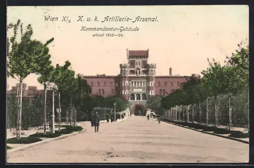 AK Wien, K. u. k. Artillerie-Arsenal, Kommandantur-Gebäude erbaut 1849-54
