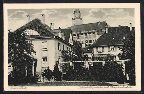 AK Essen-Ruhr, Kolonie Eigenheim mit Baugewerkschule