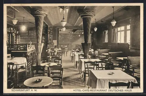 AK Schweinfurt a. M., Hotel-Cafe-Restaurant Deutsches Haus, Bes. A. Süss