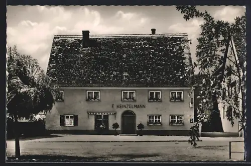 AK Langenau / Württ., Konditorei-Café F. Heinzelmann