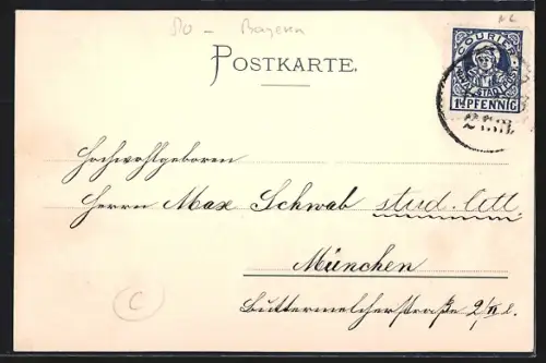 AK München-Schwabing, Restaurant Kleinhesselohe, Private Stadtpost