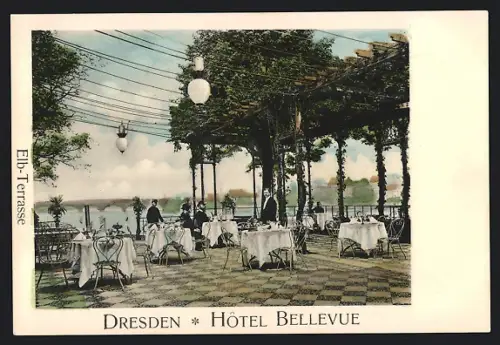 AK Dresden, Hôtel Bellevue, Elb-Terrasse