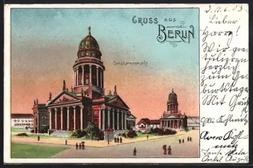 Lithographie Berlin, Gendarmenmarkt
