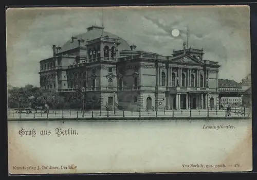 Mondschein-AK Berlin, Lessingtheater, Friedrich-Karl-Ufer