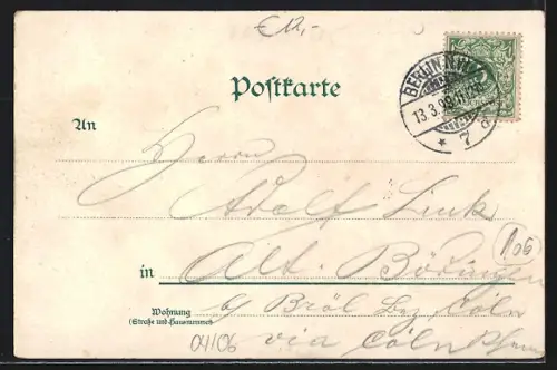 Lithographie Berlin-Tiergarten, Justizpalast, Landes-Ausstellungs-Palast am Lehrter Bahnhof, Moltkebrücke und Panorama