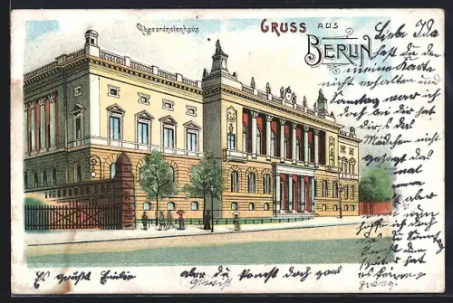Lithographie Berlin, Abgeordnetenhaus, Prinz-Albrecht-Strasse