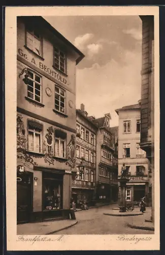 AK Alt-Frankfurt, Bendergasse, Geschäftshaus Gg. A. Bechtold