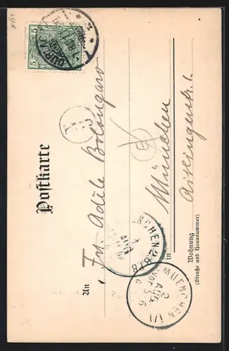 AK Königsbach / Baden, Rathaus und Kirche