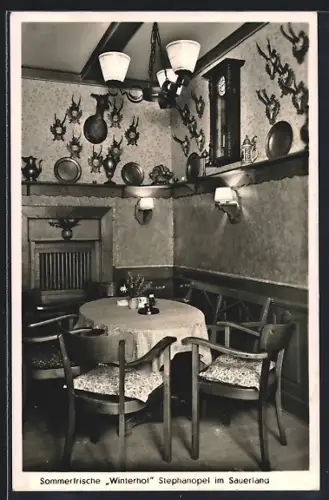 AK Stephanopel im Sauerland, Restaurant Winterhof, Innenansicht Gastraum