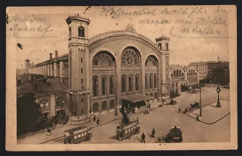 AK Berlin, Stettiner Bahnhof mit Bussen, Invalidenstrasse
