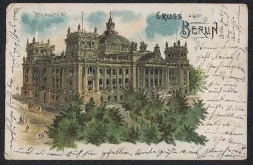 Lithographie Berlin-Tiergarten, Reichstagsgebäude
