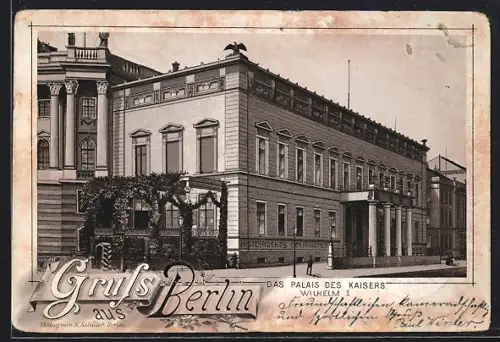 Lithographie Berlin, Palais Kaiser Wilhelm I