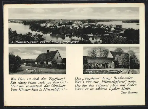 AK Lychen, Gasthof Fegefeuer, Klosterruine Himmelpfort