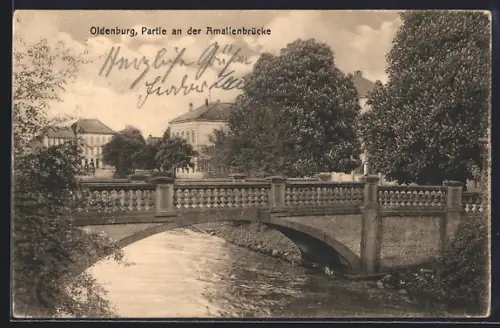 AK Oldenburg / O., Partie an der Amalienbrücke