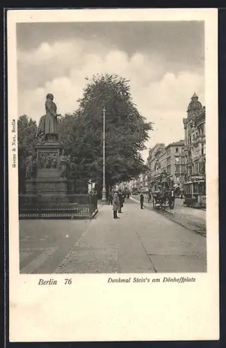 AK Berlin, Dönhoffplatz, Denkmal Stein`s, Kutsche