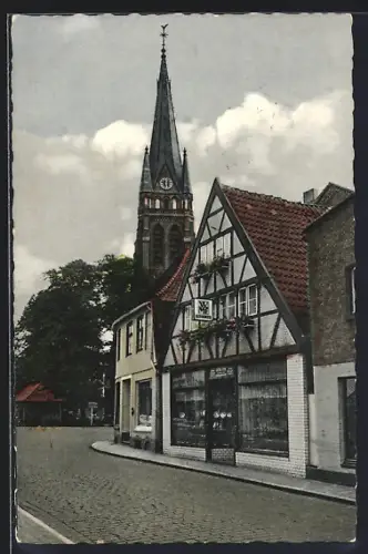 AK Elmshorn /Holst., Marktstrasse mit Blick zur Kirche