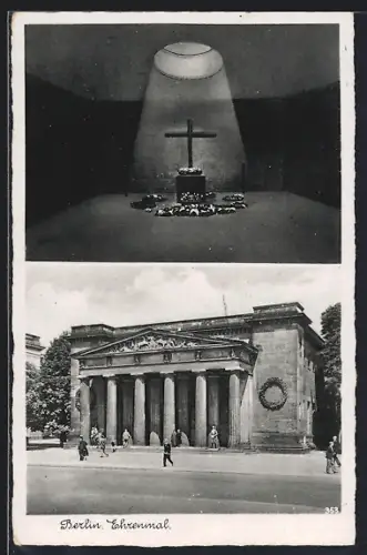 AK Berlin, Ehrenmal Unter den Linden, Innen- und Aussenansicht