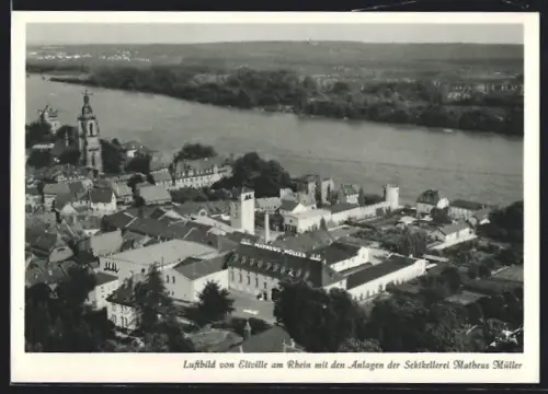 AK Eltville am Rhein, Luftbild mit den Anlagen der Sektkellerei Matheus Müller