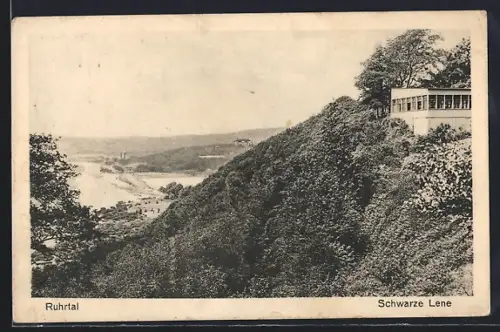 AK Essen / Ruhr, Schwarze Lene mit Ruhrtal-Panorama