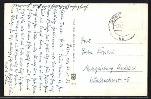 AK Essen, Handelshof, Lichtburg, Baedekerhaus, Hauptpost