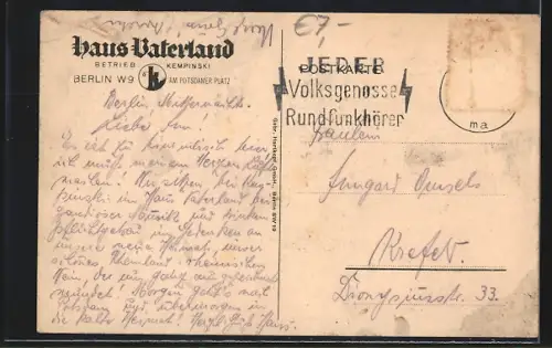 AK Berlin-Tiergarten, Cafe Haus Vaterland