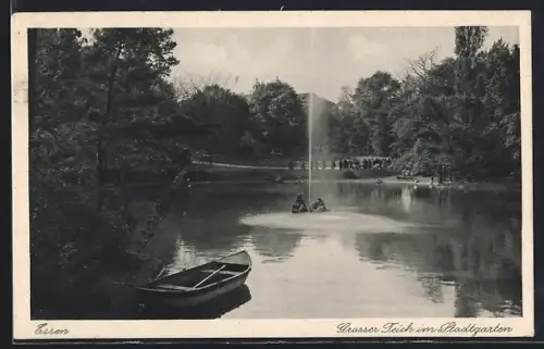 AK Essen, Grosser Teich im Stadtgarten