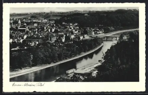 AK Essen-Werden, Flusspartie mit Blick auf den Ort