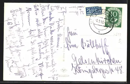 AK Essen-Werden, Ruhrbrücke mit Pastoratsberg