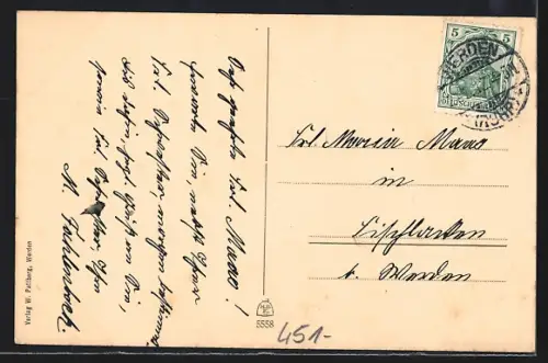 AK Werden a. d. Ruhr, Ortsansicht mit Brücke