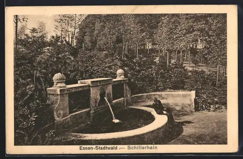 AK Essen-Stadtwald / Ruhr, Brunnenanlage im Schillerhain