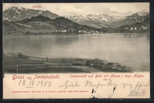 AK Immenstadt i. bayr. Allgäu, Bühl mit Alpsee