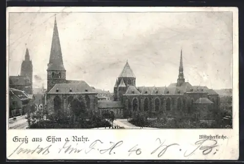 AK Essen a. Ruhr, Blick auf die Münsterkirche