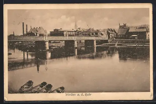 AK Werden a. d. Ruhr, Brücke über die Ruhr