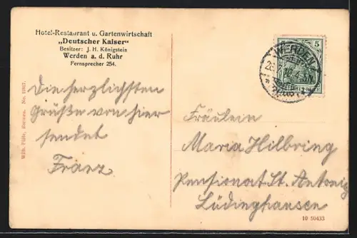 AK Werden a. d. Ruhr, Brücke über die Ruhr