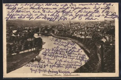 AK Werden /Ruhr, Flusspartie im Ort