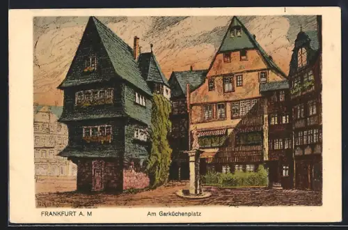 Künstler-AK Alt-Frankfurt, Am Garküchenplatz