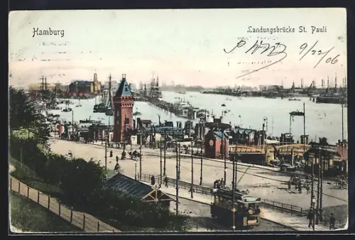 AK Hamburg-St.Pauli, Landungsbrücke St. Pauli