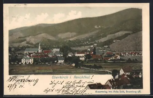 AK Oberkirch i. Renchthal, Ortsansicht mit Kirche