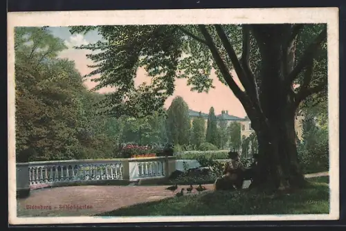 AK Oldenburg / O., Promenade im Schlossgarten