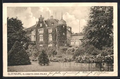 AK Oldenburg / O., Elisabeth-Anna-Palais mit Garten