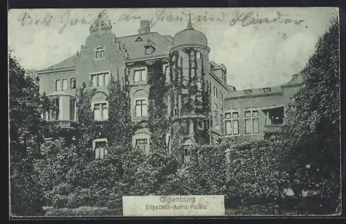 AK Oldenburg / O., Blick auf das Elisabeth-Anna-Palais