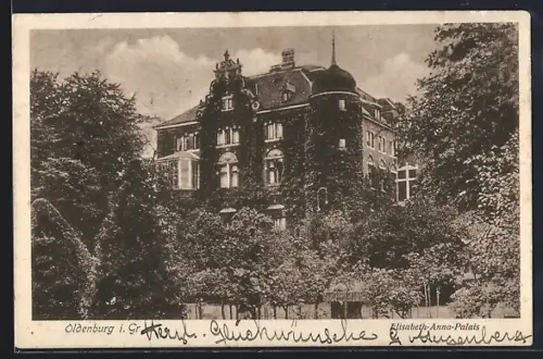 AK Oldenburg i. Gr., Elisabeth-Anna-Palais im Garten