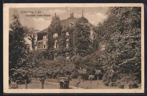 AK Oldenburg i. Gr., Elisabeth Anna-Palais mit Garten