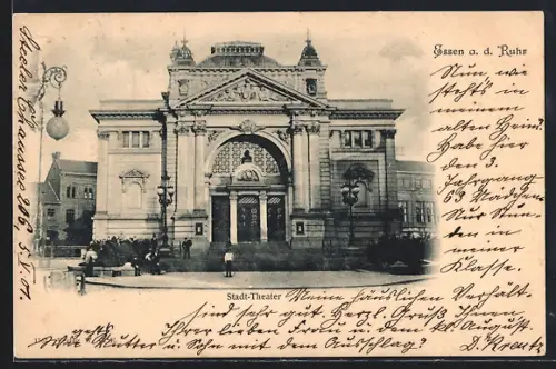 AK Essen a. d. Ruhr, Blick auf das Stadt-Theater