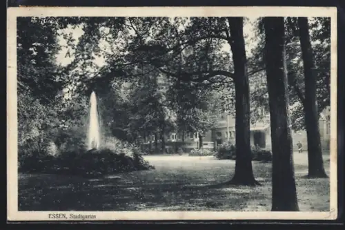 AK Essen, Brunnen im Stadtgarten