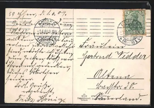 AK Essen, Brunnen im Stadtgarten