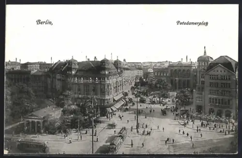 AK Berlin-Tiergarten, Potsdamerplatz aus der Vogelschau