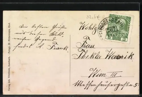 AK Auerbach bei Munderfing, Kirche, Gasthof