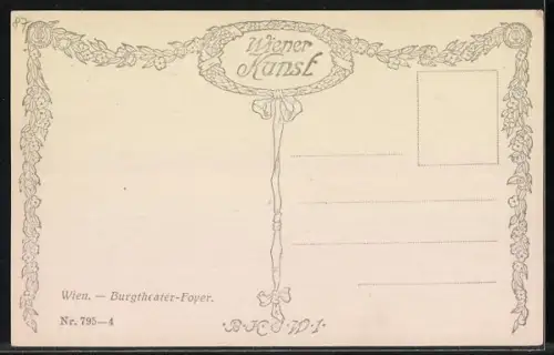Künstler-AK Wien, Burgtheater, Foyer